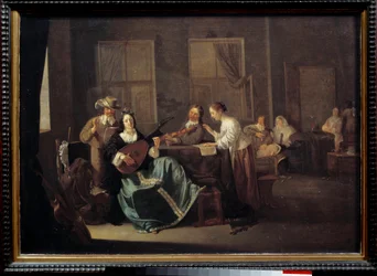 Koncerten. Maleri af Jacob Duck (1600 - 1660) Ec. Flam.