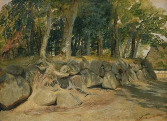 Stenmuren i Sottorf, 1839 (olie på papir på kort)