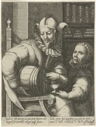 Jester med tønde vin