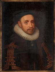 Gustave II Adolf af Sverige (1594-1632) - Maleri af Jacob Hoefnagel (1575-omkring 1630), olie på træ (65x48 cm)