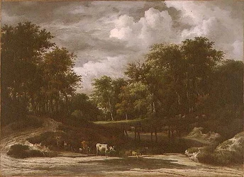 A Woodland Landscape (olie på lærred)
