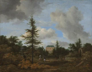 Landhus i en park, ca. 1675 (olie på lærred)