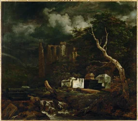 Den jødiske kirkegård nær Oudekerk (maleri på lærred)