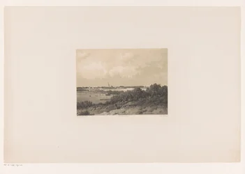 Landskab med landsby i horisonten