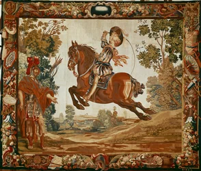 En ridetime for den unge kong Ludvig XIV: Ballottade (billedtæppe)