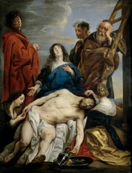 ""Pieta"" Maleri af Jacob Jordaens (1593-1678) - 1650-1660 - Olie på lærred Dim 221x169 cm Museo del Prado, Madrid