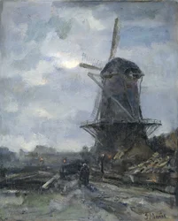 Mølle ved måneskin