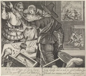 Kortspillere, der kæmper med trukket våben Kæmp på et bordel The Effects of Drunkenness (serietitel)