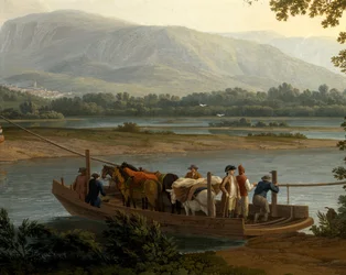 Færge på Sele, af Jacob Philipp Hackert (1737-1807)
