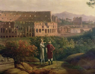 Johann Wolfgang von Goethe (1749-1832) på besøg i Colosseum i Rom, ca. 1790