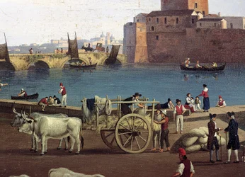 Udsigt over havnen i Taranto, af Philippe Hackert (1737-1807)