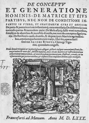 Fødselsscene, -i "On the Conception and Generation of Man..." af Jacques Rueff