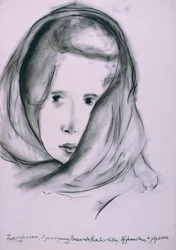 Zarghoona, Panshir Valley, Afghanistan, 4. juli 2002 (kul på papir)