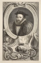 Portræt George Abbot, ærkebiskop af Canterbury, illustration fra 