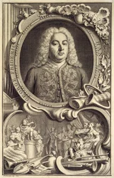 Portræt af G.F. Handel, indskrevet med titlen 