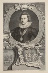 Portræt af George Villiers, hertug af Buckingham, illustration fra 