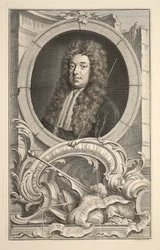 Portræt af Sidney, jarl af Godolphin, illustration fra "Heads of Illustrious Persons of Great Britain", udgivet af Knapton, London 1742