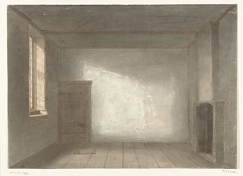 Cornelis de Witts værelse i fængslet The Gevangenpoort, Haag, 1844