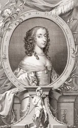 Mary, prinsesse Royal, prinsesse af Orange, grevinde af Nassau (1631-60) Datter af kong Charles I af England og hans kone Henrietta Maria af Frankrig, mor til kong William III af England (gravering)