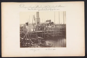 Damppumpestation med centrifugalpumper / Kralingen den 26. oktober 1868 (titel på objekt) Genvinding af søerne i Schieland øst for Rotterdam (serietitel på objekt)