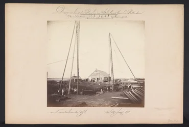 Nedre damppumpestation med centrifugalpumper / Nieuwerkerk aan den IJssel den 15. juni 1868 (titel på objekt) Genvinding af søerne i Schieland øst for Rotterdam (serietitel på objekt)