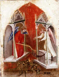 Apokalypsens polyptykon: indre venstre panel. Høsten. Detrempe på træ af Jacobello Alberegno (1367-1397 ca.) 1360-1390. Gallerie dell