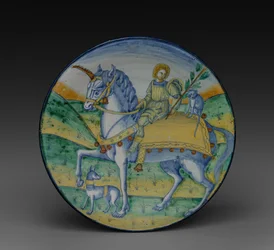 Plade: Man Riding a Unicorn, ca. 1510.