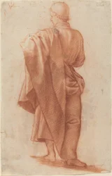 Stående draperet mand [recto]