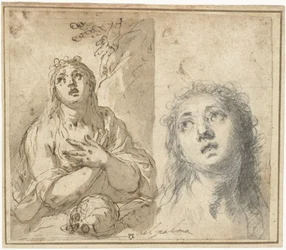 Angrende Magdalene i et Landskab