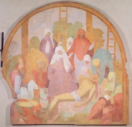 Afsætning, lunette fra passionens freskomalericyklus, 1523-6