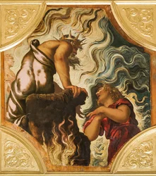 Orpheus bønfalder Pluto (olie på lærred)