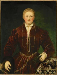 Portræt af en ung dame (maleri på lærred)