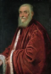 Portræt af senator Marco Grimani (1494-1544), af Tintoretto, Jacopo (1518-1594). Olie på lærred, ca. 1580. Mål : 96x60 cm. Kunsthistorisk museum, Vienne