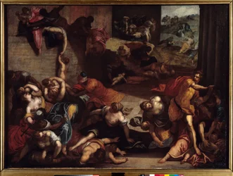 Barnemordet i Betlehem. Maleri af Jacopo Robusti, kaldet Tintoretto eller Il Tintoretto (1518-1594), 16. århundrede. 1,34 x 1,86 m. Rennes, Museum for Skønne Kunster