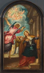 Englen forudsiger Saint Catherine af Alexandria om hendes martyrium, 1570