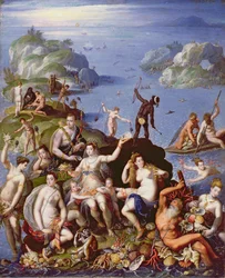Fiskeri efter koraller, ca. 1590 (olie på kobber)