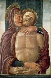 Jomfruen med den døde Kristus, ca. 1480 (tempera på panel)