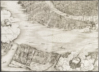 Udsigt over Venedig [nederste venstre blok], 1500.