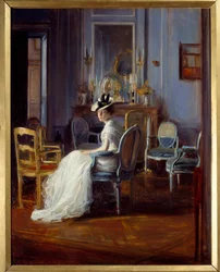 The blue boudoir. Painting by Jacques Emiledani