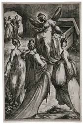 De hellige kvinder ved graven, 1613-16 (radering og gravering)