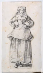 Bourgeoises Dans Differentes Attitudes, fra Prints Album 21, nummer 304 (kridt på papir)