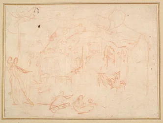 Figurstudier (recto); Et scenesæt (verso)