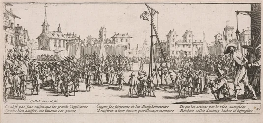 The Strapado, illustration fra The Large Miseries of War