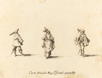 Dame med Plumes, and Two Gentlemen, sandsynligvis 1634.