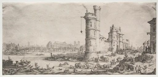 De to fantastiske udsigter over Paris: Udsigt over Pont Neuf, 1628-1630.