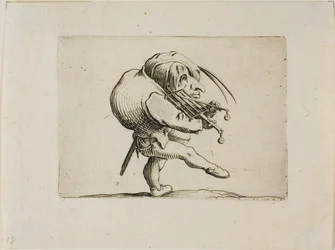 Man Playing a Grill as a Violin, fra Varie Figure Gobbi