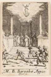 Sankt Barnabys martyrium, planche femten fra Apostlenes martyrier