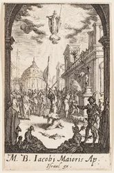Sankt Johannes den Stores martyrium, planche fire fra Apostlenes martyrier
