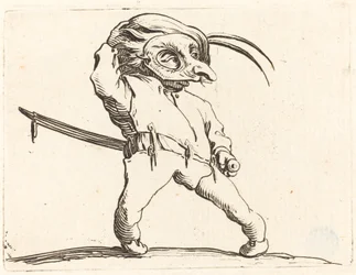 Maskeret mand med snoede fødder, ca. 1622.