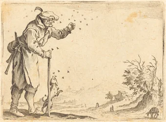 Bonde angrebet af bier, ca. 1622.